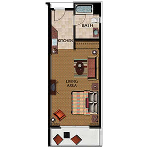 Studio Floor Plan at MarBrisa Resort in Carlsbad, California