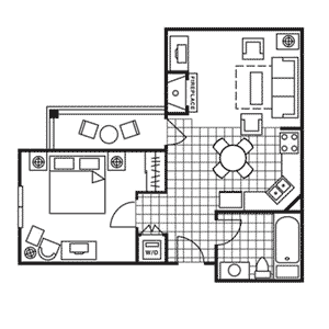 One Bedroom Plus Floor Plan at Valdoro Mountain Lodge in Breckenridge, Colorado