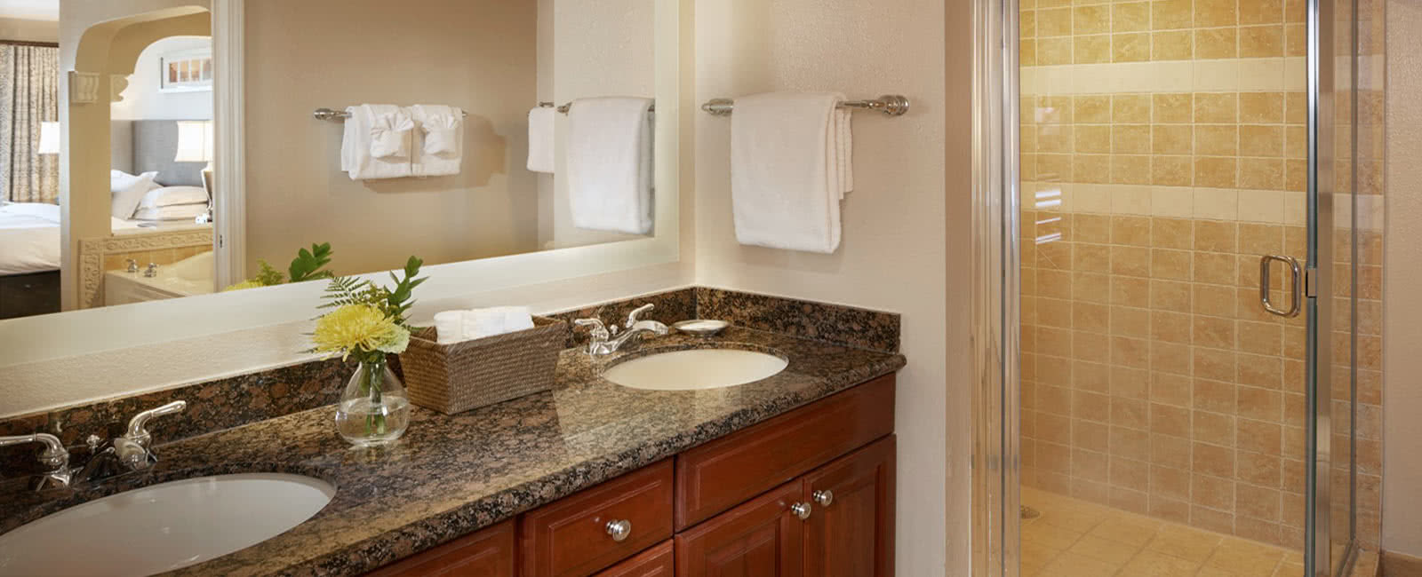 Bathroom at Hilton Grand Vacations Club at Tuscany Village in Orlando, Florida