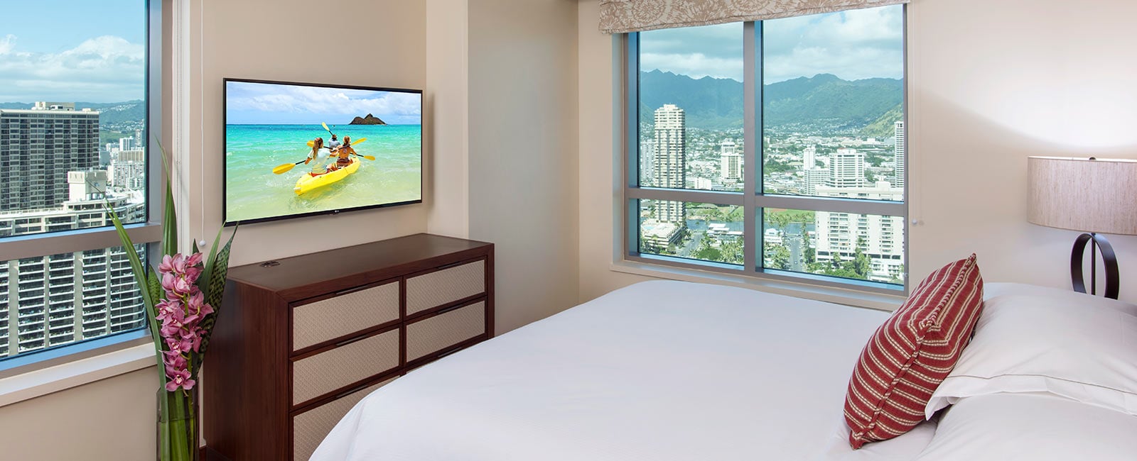 Bedroom at Grand Waikikian Resort in Honolulu, Hawaii