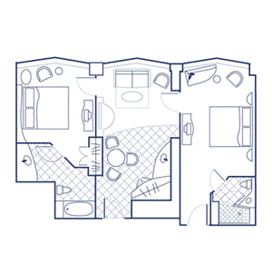 Two Bedroom Floor Plan at the Hilton Club – New York