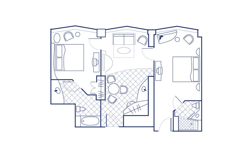 Two Bedroom Floor Plan at the Hilton Club – New York