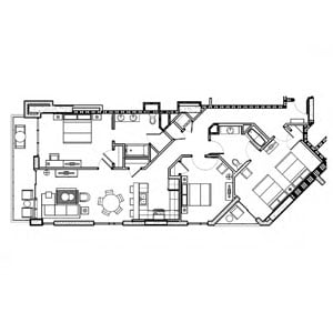 Three-Bedroom Floor Plan at Ocean 22 in Myrtle Beach, South Carolina